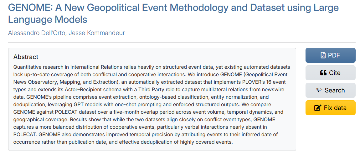 GENOME dataset interface